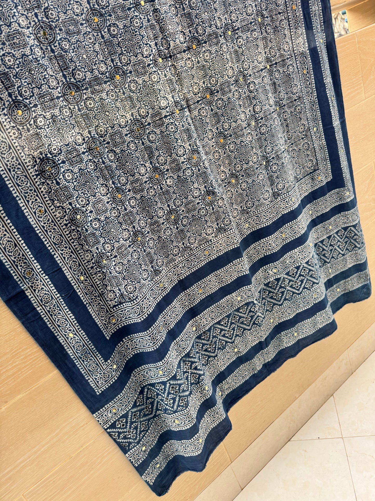 Mukesh on Natural Dyed Lawn Shawl